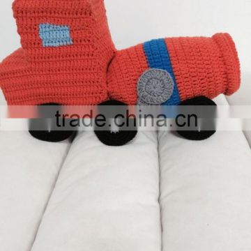 Crochet toy cement trucks for babies, best choice at home.