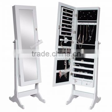 Free Standing Cheval Mirror and Jewelry Armoire Display with LED Light