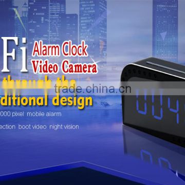 wifi H.264 ALARM clock A107 mobile detection night vision wireless 1.3mp hidden video camera
