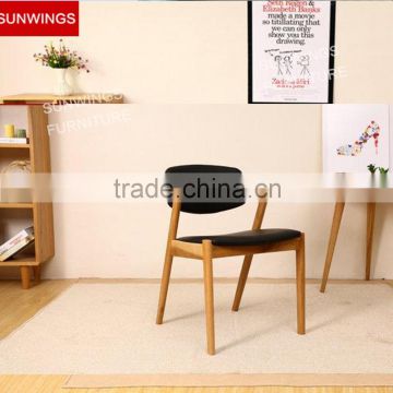 Pu upholster versailles ash wood design dining chair