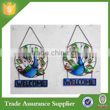 2015 New Design metal peacock Welcome Garden Welcome sing for sale