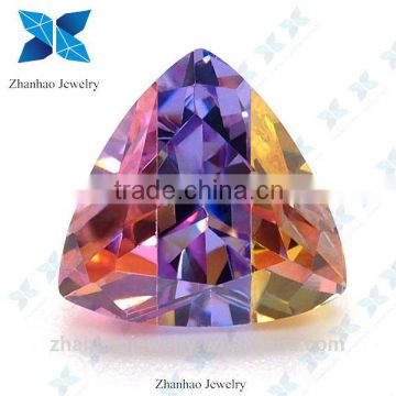 fashion different trillion cutting multicolor loose cubic zirconia stone/loose turquoise cubic zircon stone