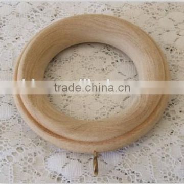 America Style Hot Sell Unfinished Nature Color Wood Curtain Ring For Curtain Pole Inside Dia 58mm Outside Dia 95mm