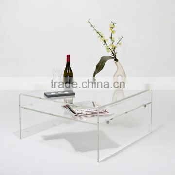 Acrylic Coffee Table with shelf - TV Stand