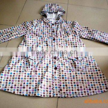 Hight Quality PVC coated Raincoat with fabric lining