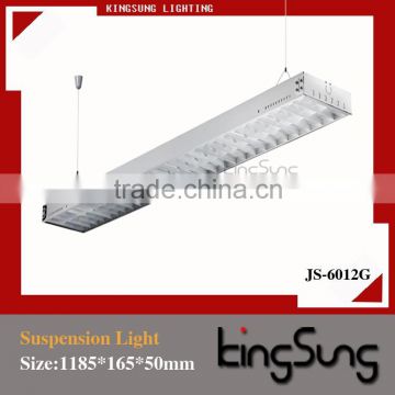 White Grille Suspended Lighting Fixture Steel Grille Lighting Fixtures in Office