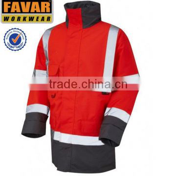 high visibility jacket waterproof hooded parka
