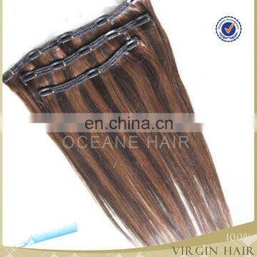 New style cheap top grade virgin clip on hair extensions natural hair