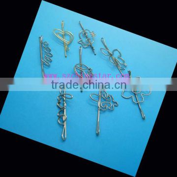 Assorted shapes stainless steel wire sivler hair clip