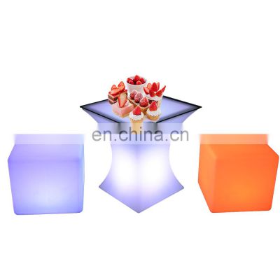 wholesale outdoor party decoration led chair cube rechargeable bar led cube chair