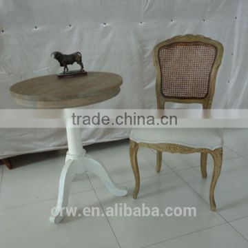 RCH-4047 Upholstered Wooden Frame White Rattan Chair
