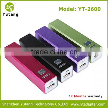 2600mAh Smart Mobile Portable Travel Charger Power Bank for Best Christmas Gift
