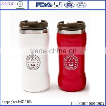 Wholesales BPA free custom double wall vacuum auto stainless steel thermo travel mug with lid
