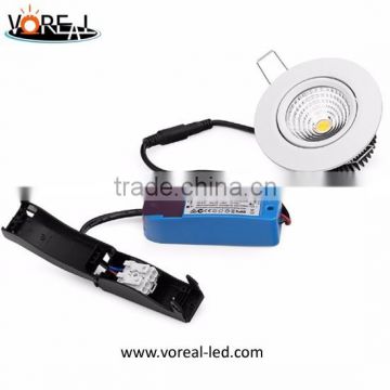Best selling high dimmable 3 years warranty cob led downlight Patent design