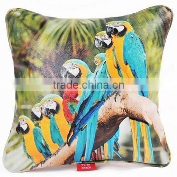 Parrots leather decoration pillows case with Insert 30cm