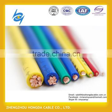 0.6/1KV pvc power cable/pvc insulated copper cable housing wires/pvc single core cable