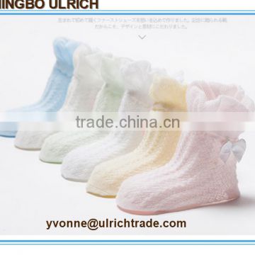 BS24 cotton jacquard knitted baby lace socks