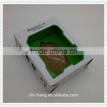Customized color printed corrugated paper box packing with blister tray for mouse