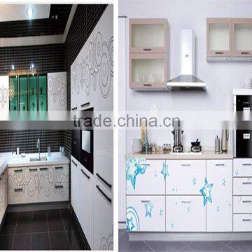 L shape kitchen cabinets/Kitchen cabinet with PVC/melamine /hpl door panel made in china