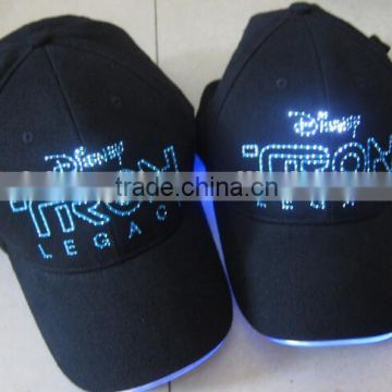 High Quality Fibre Flashing Baseball Cap Custom Embroidered Led Lighted Hat                        
                                                Quality Choice
