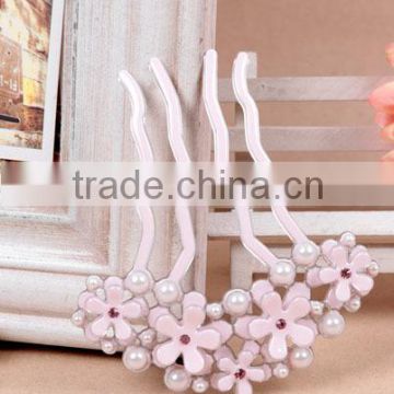 fashion cellulose acetate flowers hair fork for women