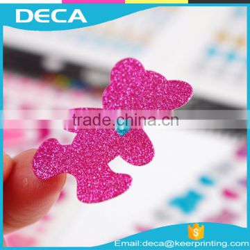 Custom Self Adhesive Glitter Paper Decorate Glitter Sticker Sheet Glitter Plastic Sheet Sticker