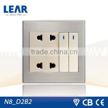 N8 Series Wall Switch 2 gang switch with 2 gang socket