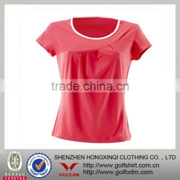 Hot Sales Dri Fit Ladies Sports Round Neck t-shirt Red Color
