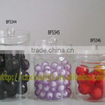 HOT SALE! Decorative clear glass candy jar with lid