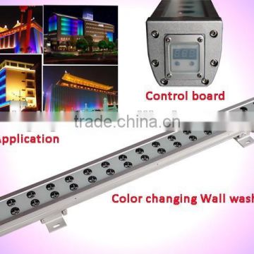 36W RGB DMX Control / Remote control full color outdoor led wall washer IP65 with CE RoHS