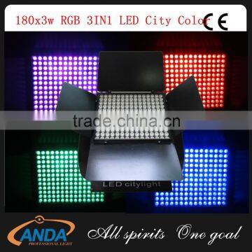 High quality 140pcs/180pcs 3w RGB 3in1 DMX control led city color light