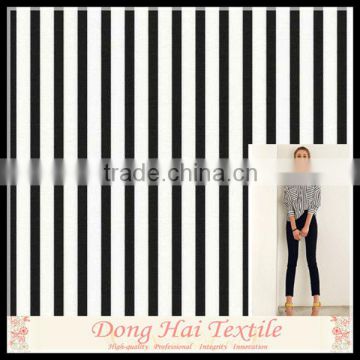 Black and white striped printed cotton fabric shiring