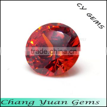 1.50mm Orange Color Round Shape synthetic cz stone