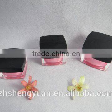 50g double wall pink color cream cosmetic jar