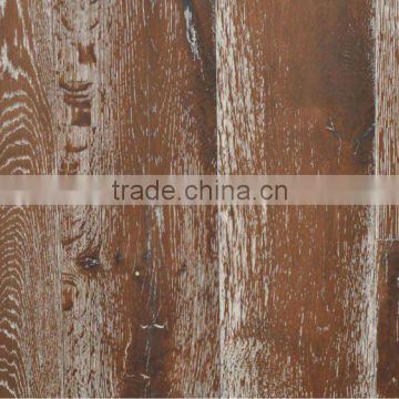 8" Wide Plank Wire Brushed Oak Flooring