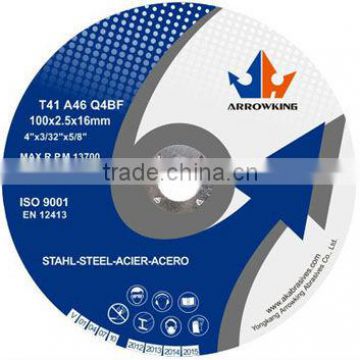 4" 100x2.5x16mm Flat Resin Bonded Reinforced Cutting Wheel For Metal