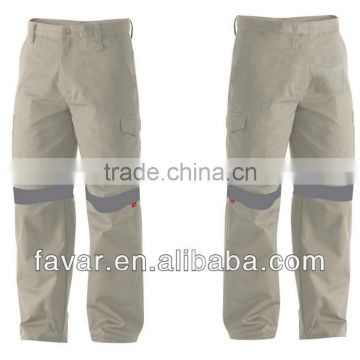 EN531 cotton grey FR resistant trousers high protect reflective work trousers