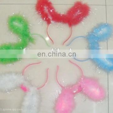 cheap party plastic LED flashing lighted rabbit bunny ear headband PH-0046