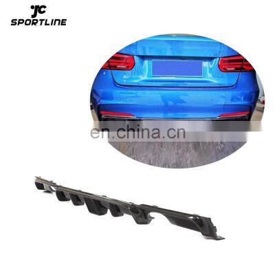 JCSportline Carbon Fiber F30 F35 Car Rear Diffuser for BMW 3 Series F30 F35 320i 328i 335i 340i M-Sport 2012-2018