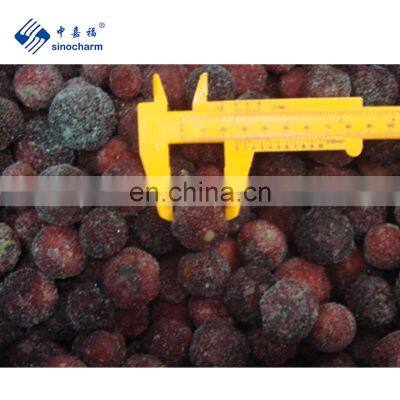 Sinocharm BRC A Approved Fresh IQF Red Round Yangmei Bayberry Frozen Waxberry