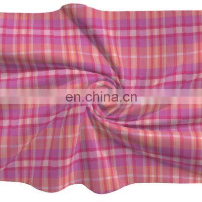 Hot Sale BCI Cotton Yarn Dyed Seersucker Mauve Chek Fabric for Blouses