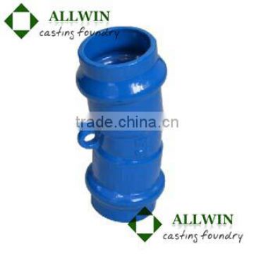 ductile iron double socket 11.25 bend for pvc pipe