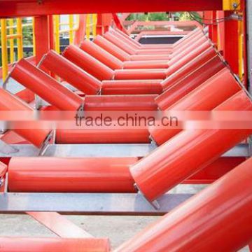 Coal mining heavy duty trough carrying idler roller with 3 rollers