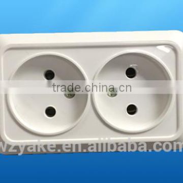 (YK1811) European style ABS shell copper fittings double wall socket