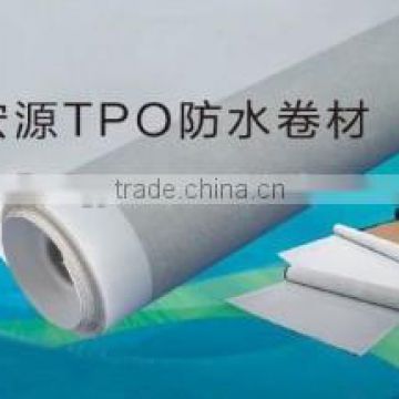 1.8mm TPO waterproofing membrane with fabric backing