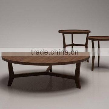 Italian style solid wood round tea table (T-84A+B+C)