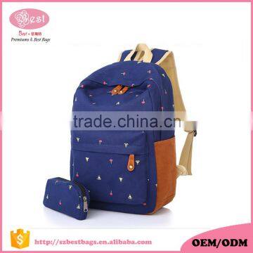 Wholesale high quality canvas school backpack for teenage girls