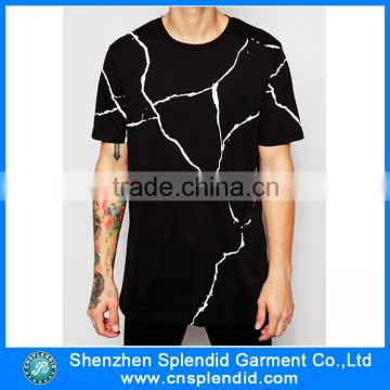 Custom fashion black long line t shirt men with round neck                        
                                                Quality Choice