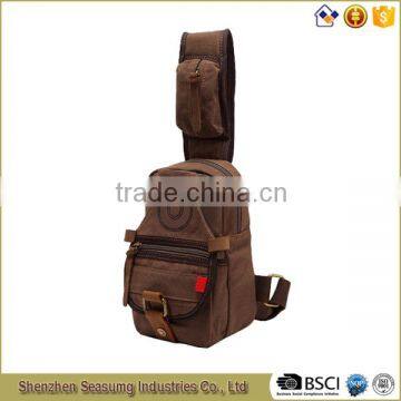 Wholesale High Quality Men Canvas Backpack Sling Bag