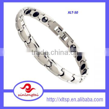 High polishing negative ion germanium power stainless steel bracelet